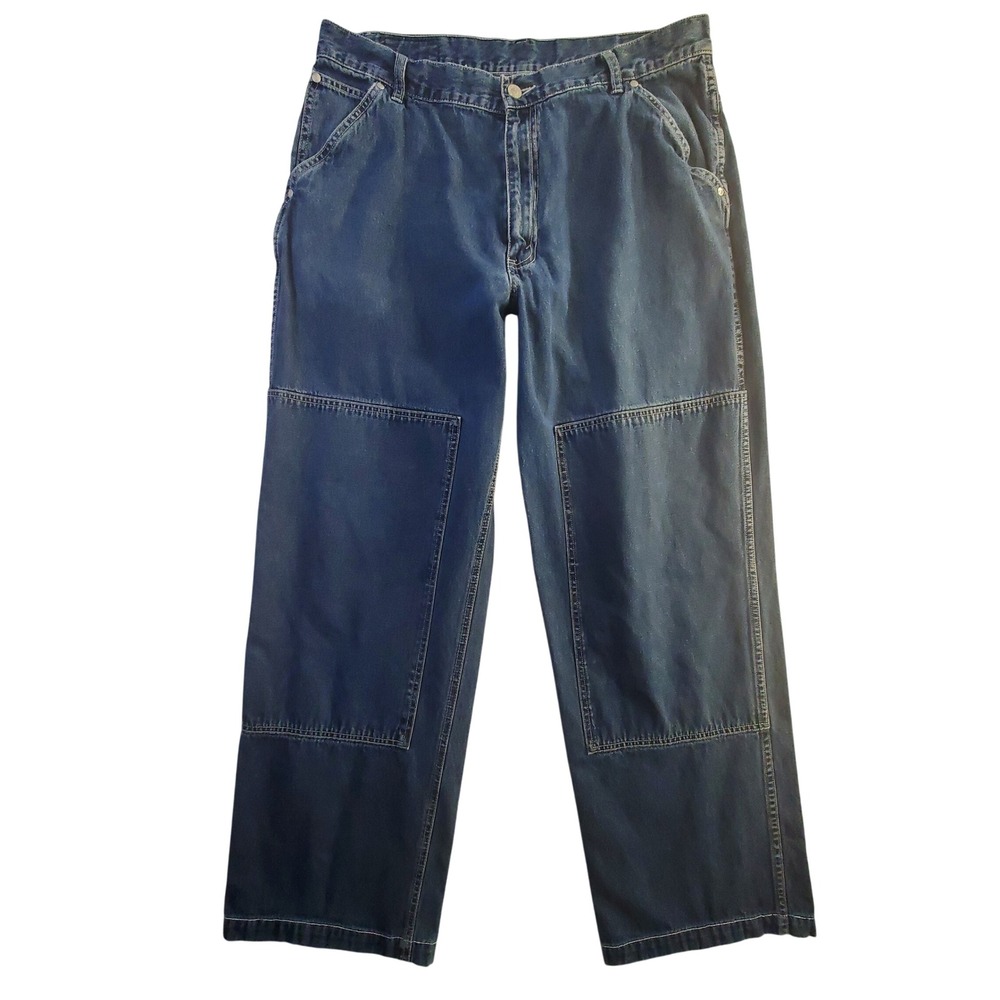 Vintage Levis SilverTab Double Knee Workwear Jeans 36x32 Baggy 90's Denim Y2K